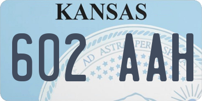 KS license plate 602AAH