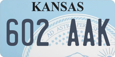 KS license plate 602AAK