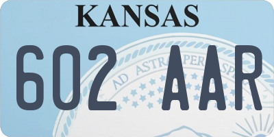 KS license plate 602AAR