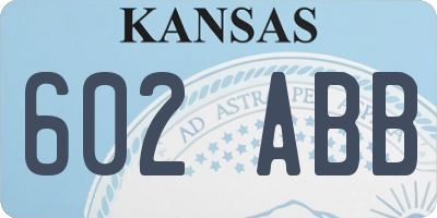 KS license plate 602ABB
