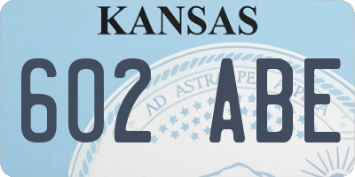 KS license plate 602ABE