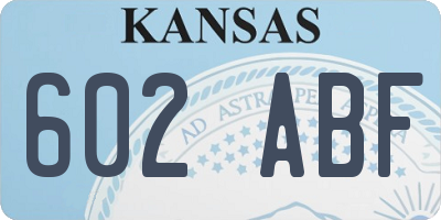 KS license plate 602ABF