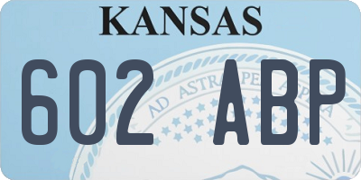 KS license plate 602ABP