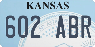 KS license plate 602ABR