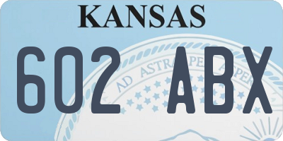 KS license plate 602ABX