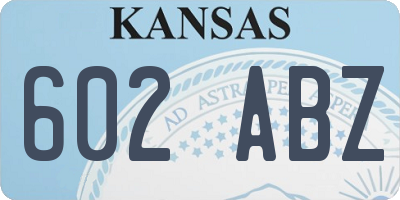 KS license plate 602ABZ