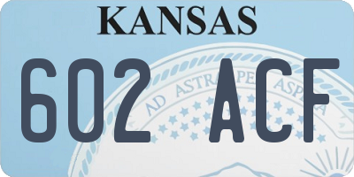 KS license plate 602ACF