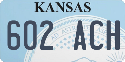 KS license plate 602ACH