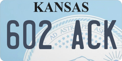 KS license plate 602ACK