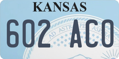KS license plate 602ACO