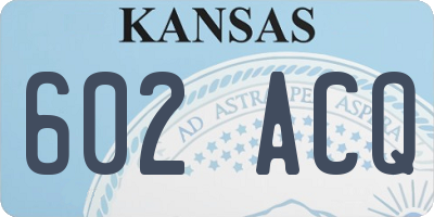KS license plate 602ACQ