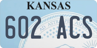 KS license plate 602ACS