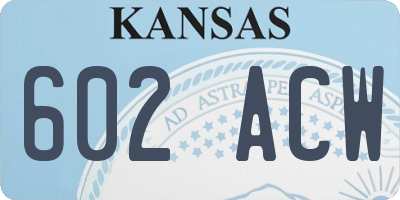 KS license plate 602ACW