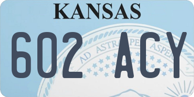 KS license plate 602ACY