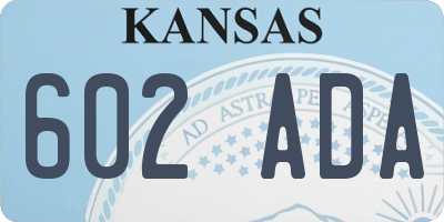 KS license plate 602ADA