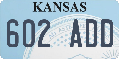 KS license plate 602ADD