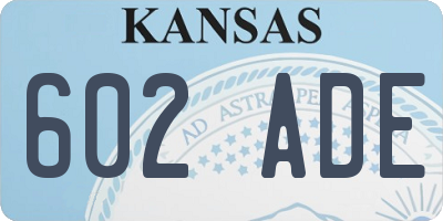 KS license plate 602ADE