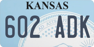 KS license plate 602ADK