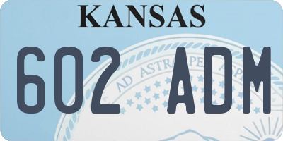 KS license plate 602ADM