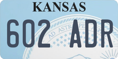 KS license plate 602ADR