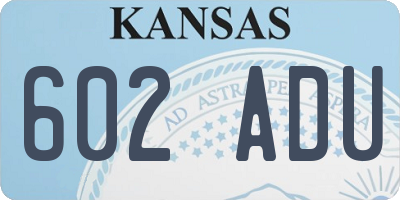 KS license plate 602ADU