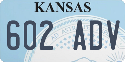 KS license plate 602ADV