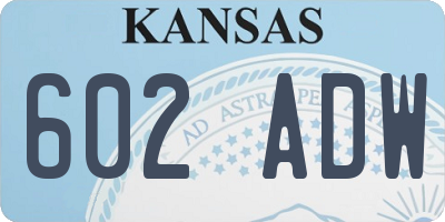 KS license plate 602ADW