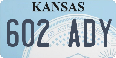 KS license plate 602ADY