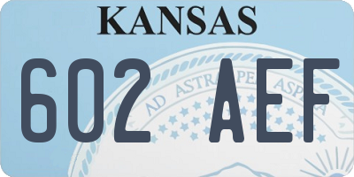 KS license plate 602AEF