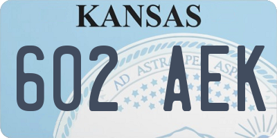 KS license plate 602AEK