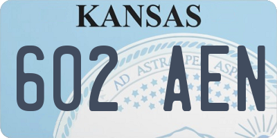 KS license plate 602AEN
