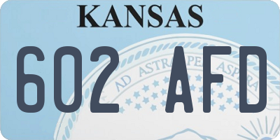 KS license plate 602AFD