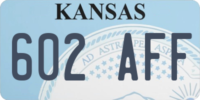 KS license plate 602AFF