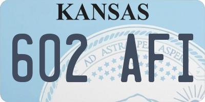 KS license plate 602AFI