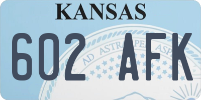 KS license plate 602AFK