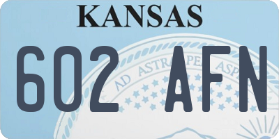 KS license plate 602AFN