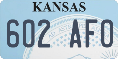 KS license plate 602AFO
