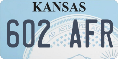 KS license plate 602AFR