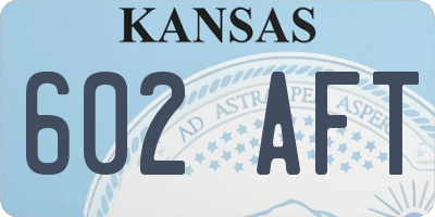 KS license plate 602AFT