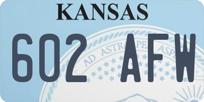 KS license plate 602AFW