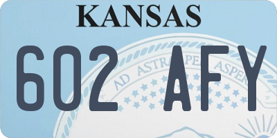 KS license plate 602AFY