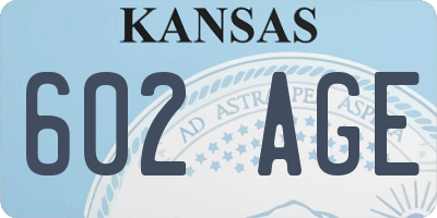 KS license plate 602AGE