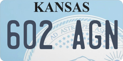 KS license plate 602AGN