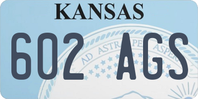 KS license plate 602AGS