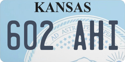 KS license plate 602AHI