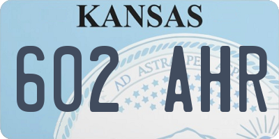 KS license plate 602AHR