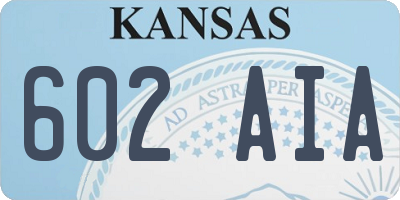 KS license plate 602AIA