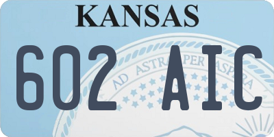 KS license plate 602AIC