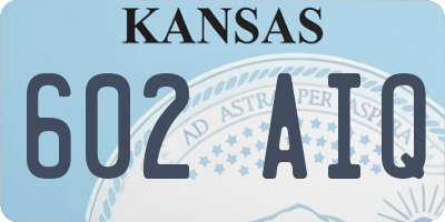 KS license plate 602AIQ