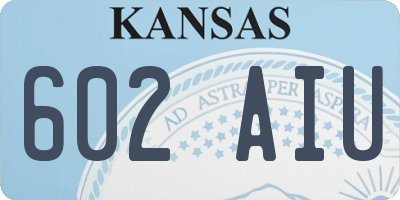 KS license plate 602AIU